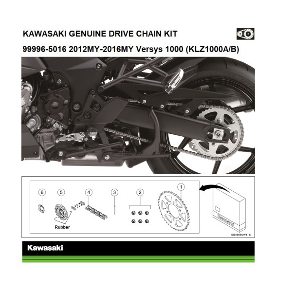 Kawasaki Genuine chain and sprocket kit